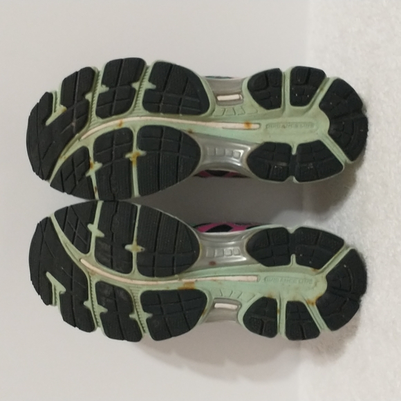 Asics Gel Nimbus 15 Women's Running Shoes Grey Green Pink T3B5N Size 7 - Picture 7 of 8